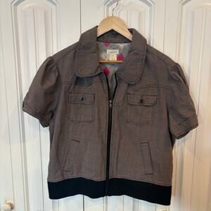 Maurices Black And White Short Sleve Jacket Size XL‎